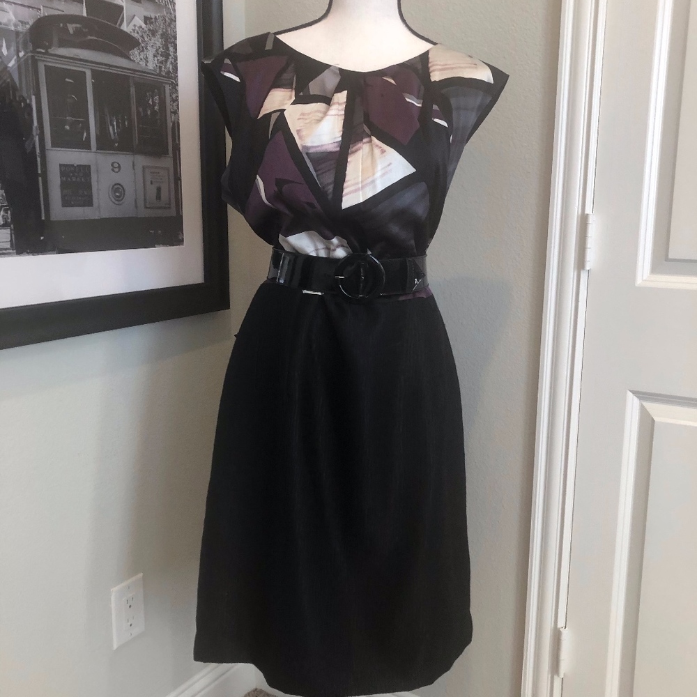 Antonio Melani Sheath dress with Patent belt